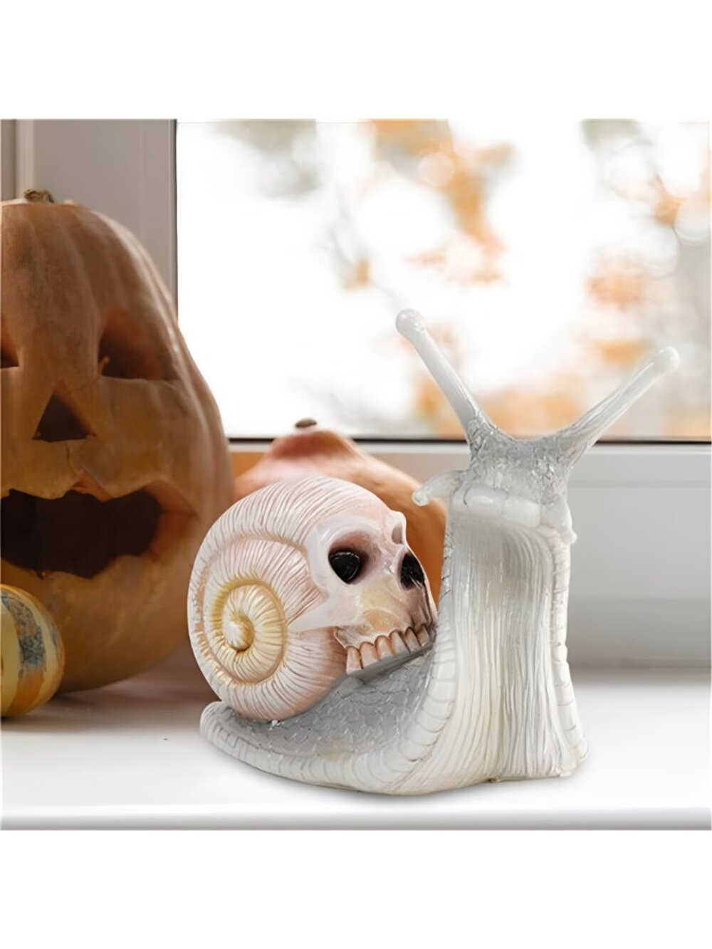 Snail Statue Garden Patio Decor Snail Skull Decor Sculpture Gothic Home Decor - Picture 6 of 7